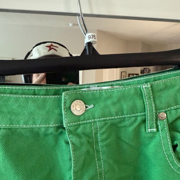 MSGM Raw Hem Mini Skirt Size 46 Color Green - Picture 2 of 5